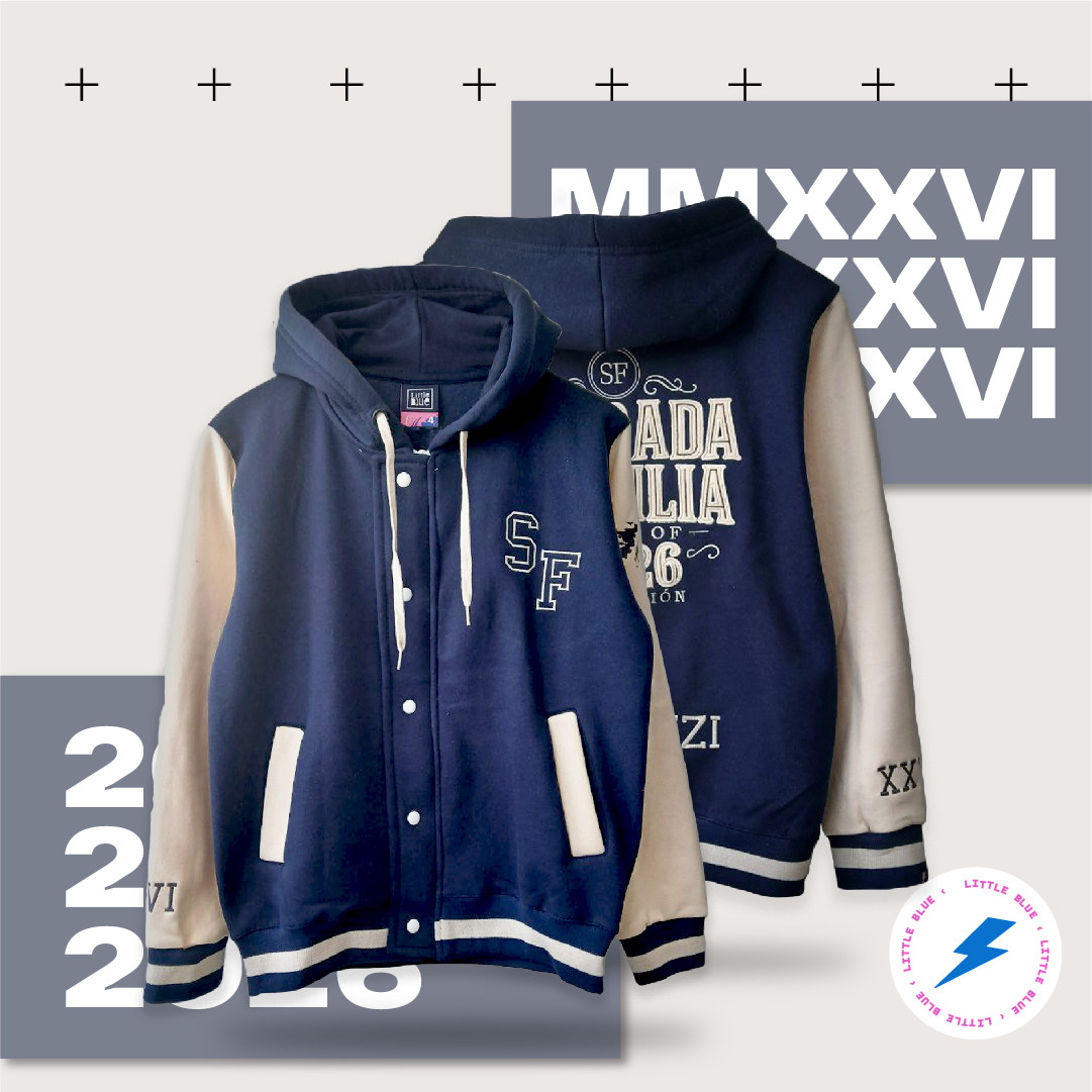 Campera Americana con capucha de egresados Little Blue