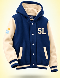 Campera Americana con capucha de egresados Little Blue