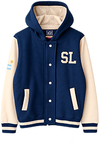 Campera Americana con capucha de egresados Little Blue